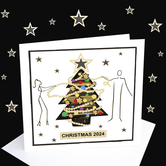 Christmas Tree 2024 couple greeting card - PACKS AVAILABLE