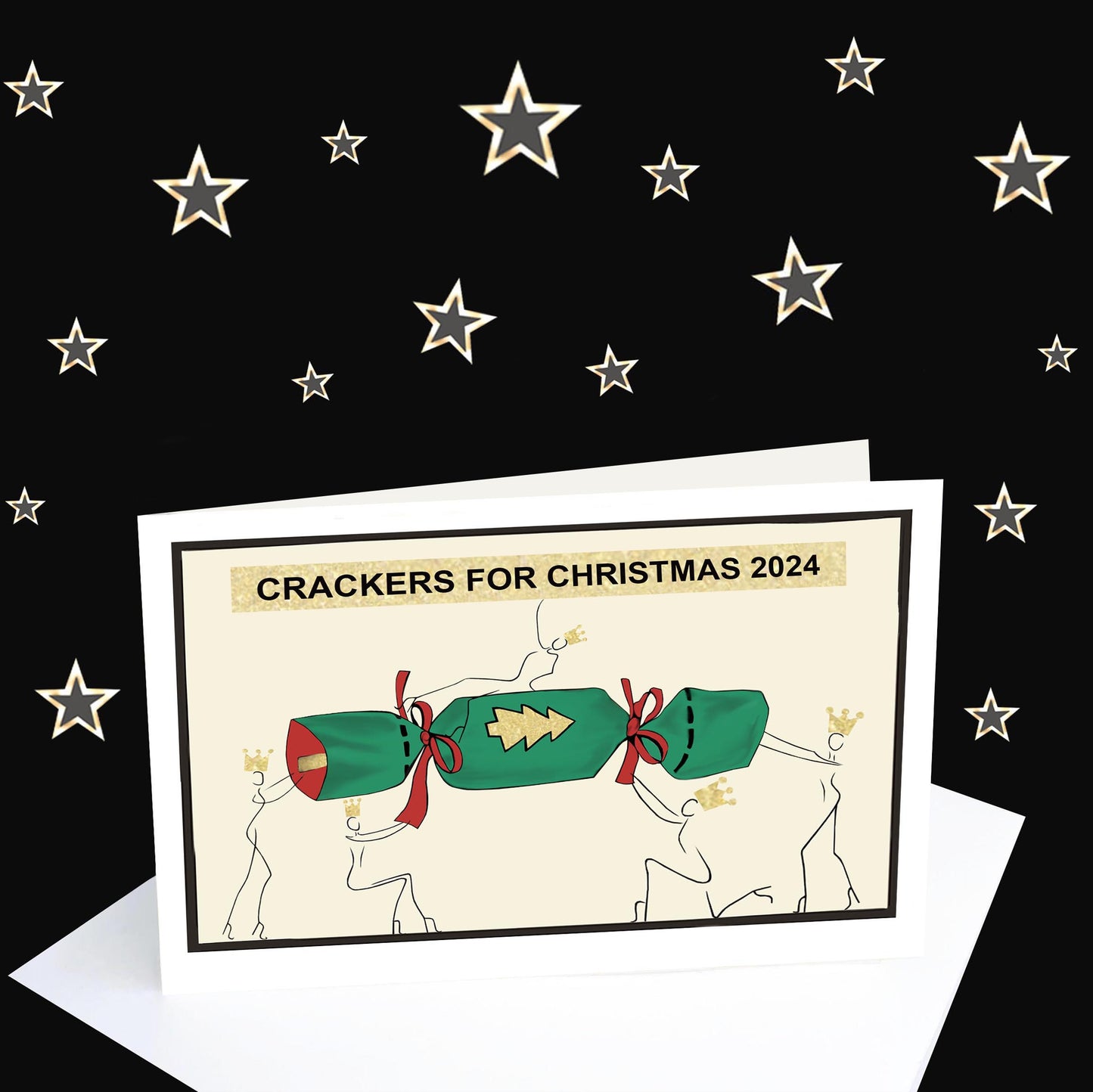 Crackers for Christmas 2024 greeting card - PACKS AVAILABLE