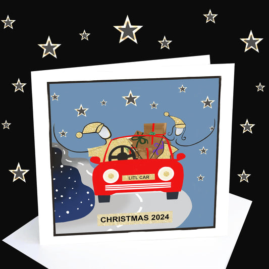 Driving home for Christmas greeting card *PERSONALISE* - PACKS AVAILABLE