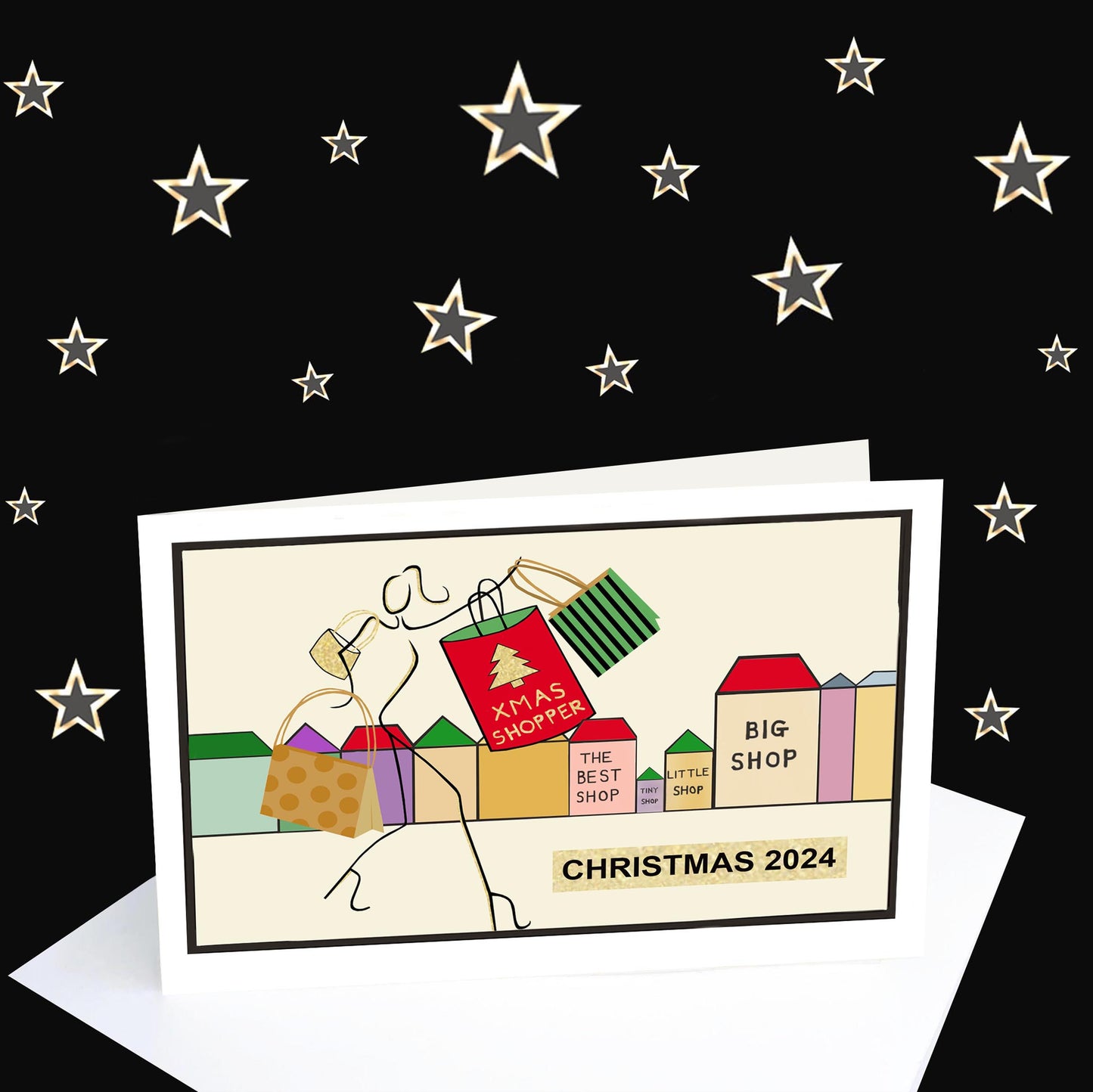 MULTI-PACK of various "Christmas 2024" greeting card designs, pack of 8